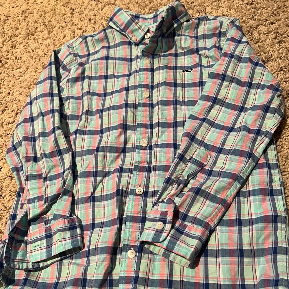 Boys Vineyard Vines plaid dress shirt size 7